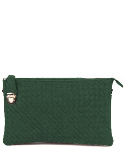 Fashion Woven Clutch Crossbody Bag WU042 OLIVE